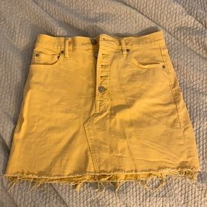 Pastel yellow jean skirt